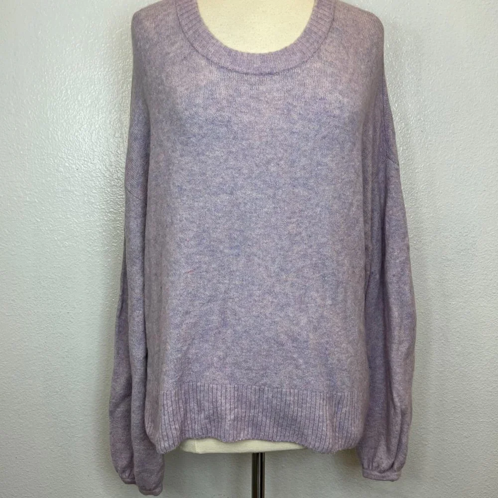Madewell Payton Pullover Sweater in Coziest Yarn Heather‎ Lilac Size XL